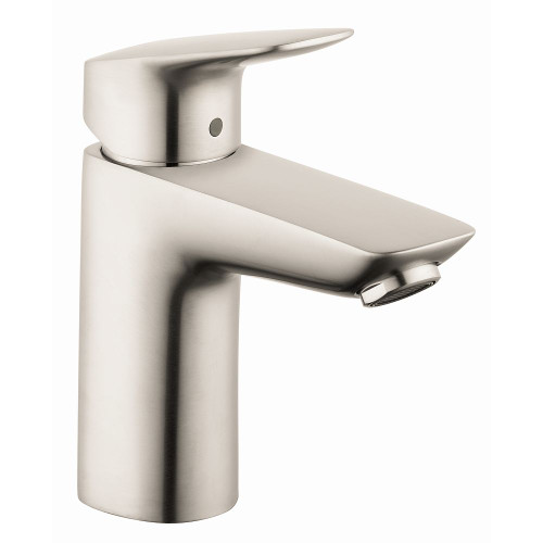 Hansgrohe 71100821 Logis Single-Hole Faucet 100 with Pop-Up Drain, 1.2 GPM, In Brushed Nickel