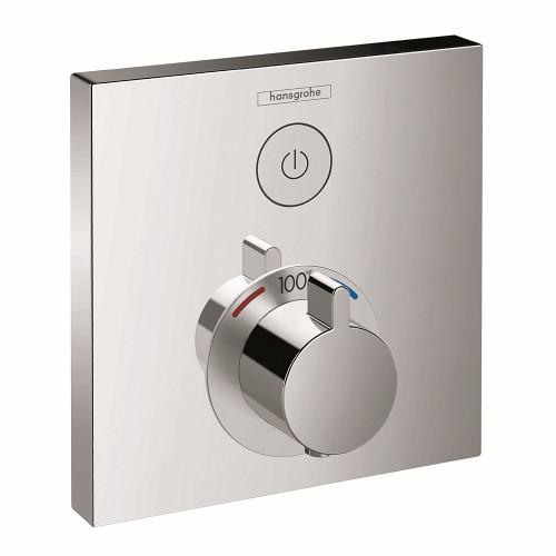 Hansgrohe 15762001 ShowerSelect Square Thermostatic Trim for 1 Function, In Chrome
