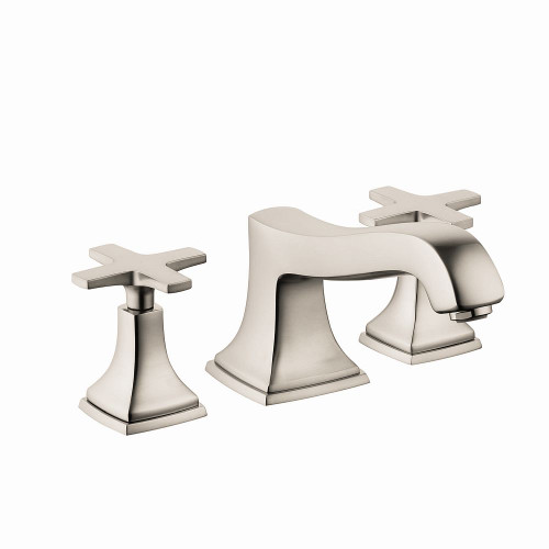 Hansgrohe 31430821 Metropol Classic 3-Hole Roman Tub Set Trim with Cross Handles, In Brushed Nickel