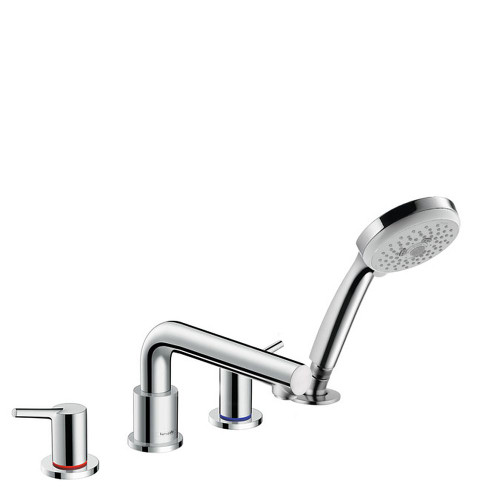 Hansgrohe 72414001 Talis S 4-Hole Roman Tub Set Trim with 1.8 GPM Handshower, In Chrome