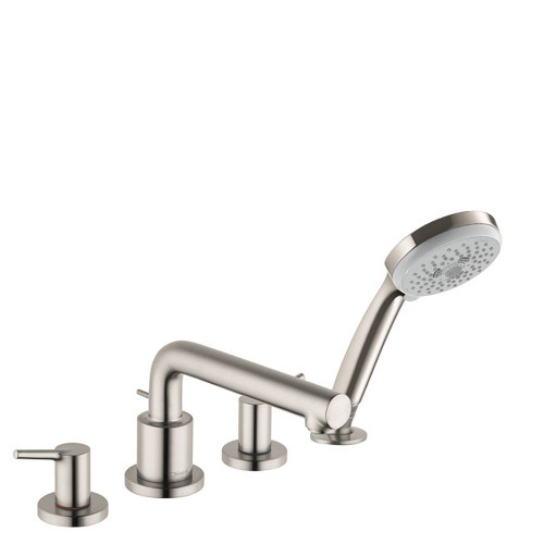 Hansgrohe 72414821 Talis S 4-Hole Roman Tub Set Trim with 1.8 GPM Handshower, In Brushed Nickel