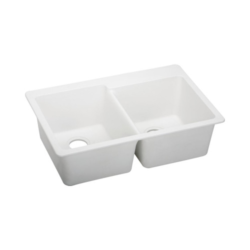 Elkay KF-ELG250RWH0 33-in X 22-in Quartz Drop-in Kitchen Sink Kit, White