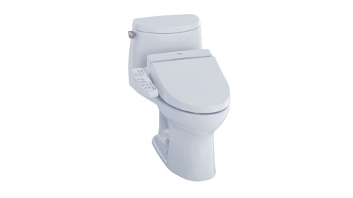 Toto MW6042034CUFG#01 1.0 GPF One-Piece Elongated Bowl with Single Flush and Washlet+ C100 Washlet in Cotton