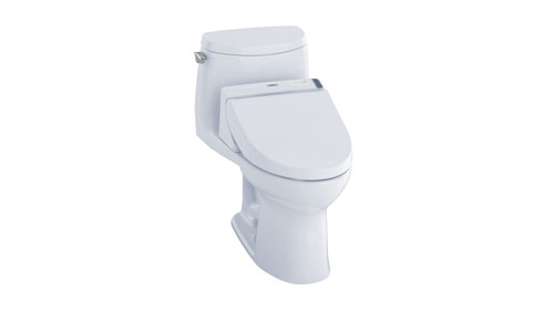 Toto MW6042044CUFG#01 1.0 GPF One-Piece Elongated Bowl with Single Flush and Washlet+ C200 Washlet in Cotton