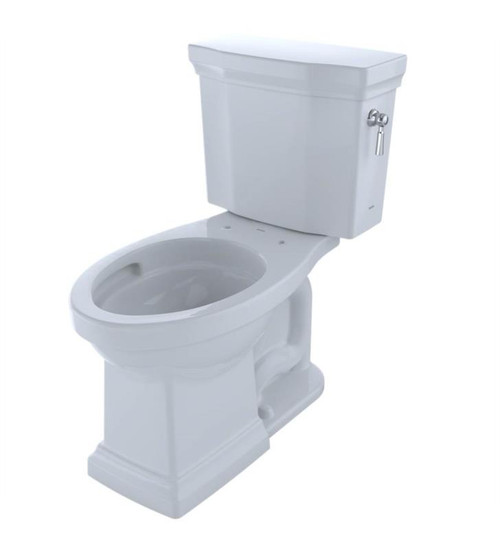 1.28 GPF Two-Piece Elongated Toilet with Tornado Flush Technology and Right-Hand Trip Lever in Cotton