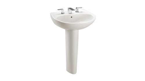 Toto LPT241.4G#11 4-in Faucet Center Pedestal Lavatory with CeFiONtect Colonial White