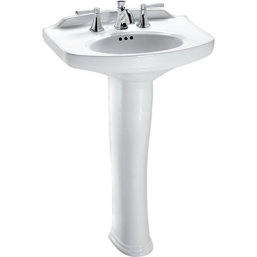 Toto LPT754.4#01 Whitney 4" Faucet Center Pedestal Lavatory in Cotton