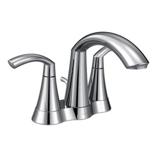 Two-Handle Bathroom Faucet with Metal Pop-Up Drain Assembly