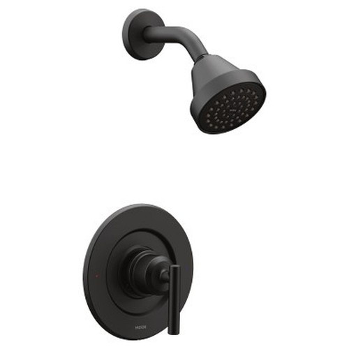Posi-Temp Pressure Balanced Shower Trim with 1.75 GPM Single Function Showerhead and Single Lever Valve Trim in Matte Black