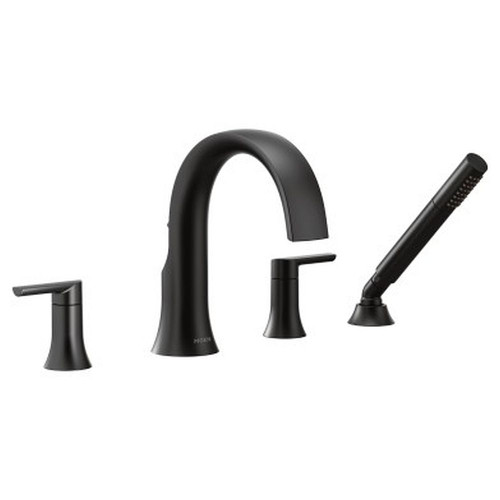 10-1/4" Two-Handle High Arc Roman Tub Faucet in Matte Black