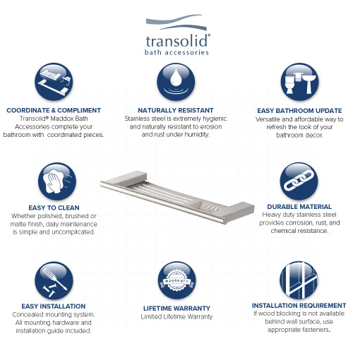 Transolid MSD16-BS Soap Dish, In Brushed Stainless