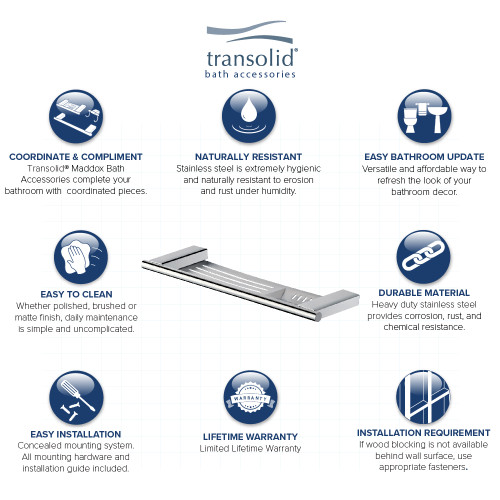 Transolid MSD16-PC Soap Dish, In Polished Chrome