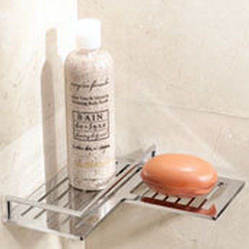 9.4in Metal Corner Shelf, Right in Satin Nickel