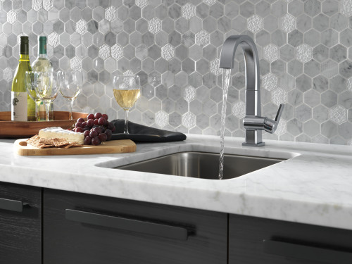 Delta 1993LF-AR Pivotal Single Handle Lever Bar Faucet in Arctic Stainless