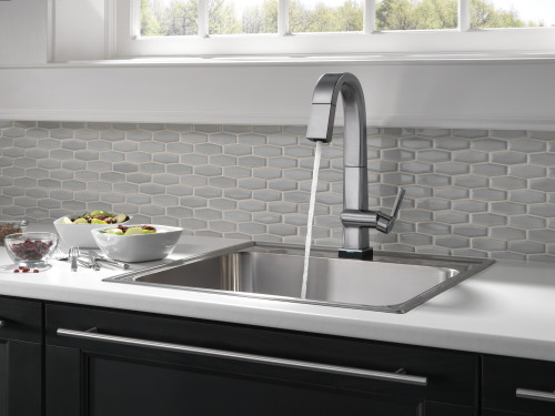 Delta 9993T-AR-DST Pivotal Single Handle Bar Faucet in Arctic Stainless