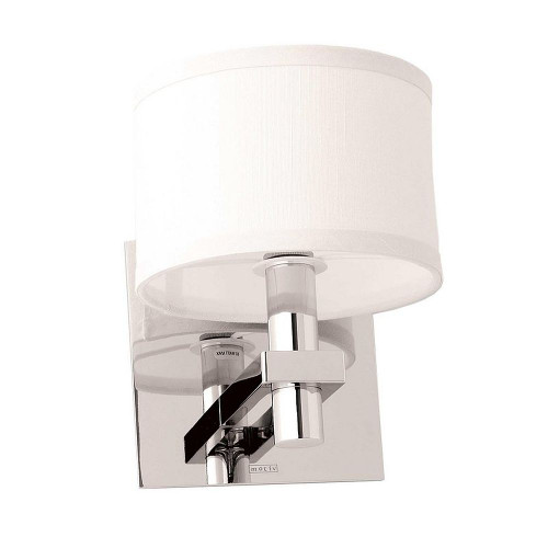 Single Light with Fabric Shade in Polished Chrome