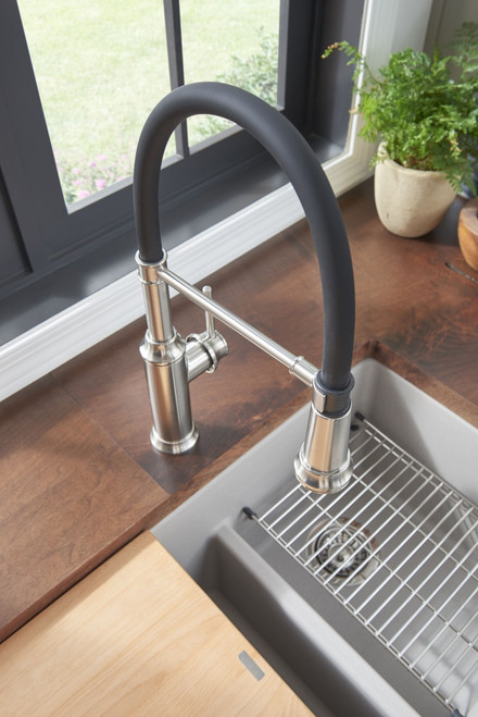 Blanco KF-442509 Empressa Semi-Pro Kitchen Faucet with Soap Dispenser in Stainless