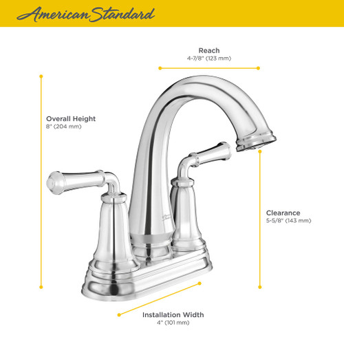 Two-Handle Centerset Faucet in Polished Chrome Finish