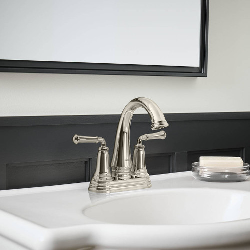 Two-Handle Centerset Faucet in Polished Nickel Finish