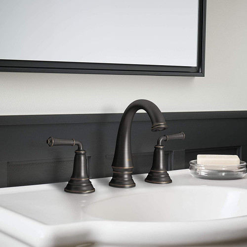 Widespread Faucet with Lever Handles in Legacy Bronze Finish