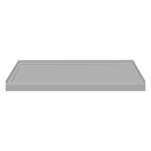 Transolid FSL6032L-87 60-in x 32-in Cast Solid Surface Low Profile Shower Base with Linear Concealed Left Hand Drain, Concrete 