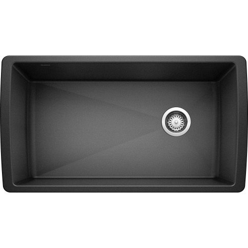 Blanco KFA-441768 Super Single Sink Kit with Pull-Down Faucet, Sink Grid, and Strainer in Anthracite