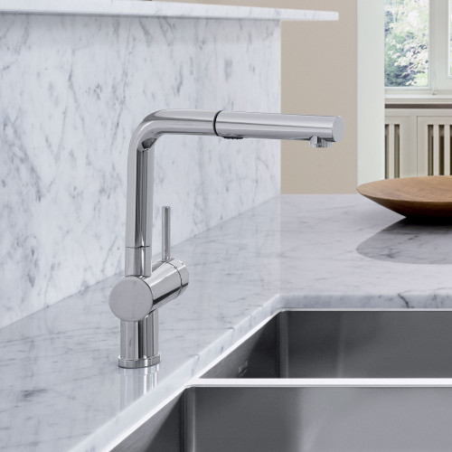Blanco 526365 Linus Single-Lever Pull-Out Kitchen Faucet with 1.5 GPM in Polished Chrome