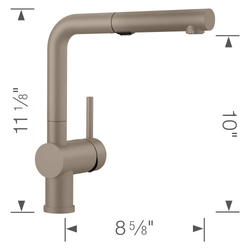 Blanco 526371 Linus Single-Lever Pull-Out Kitchen Faucet with 1.5 GPM in Truffle