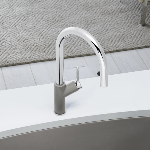 Blanco 526397 Urbena Single-Lever Pull-Down Kitchen Faucet with 1.5 GPM in Truffle/Chrome