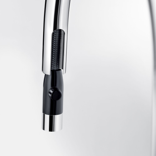 Blanco 526391 Urbena Single-Lever Pull-Down Kitchen Faucet with 1.5 GPM in White/Chrome
