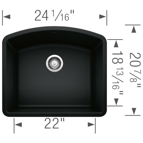 Blanco 442906 Diamond Single Bowl in Coal Black
