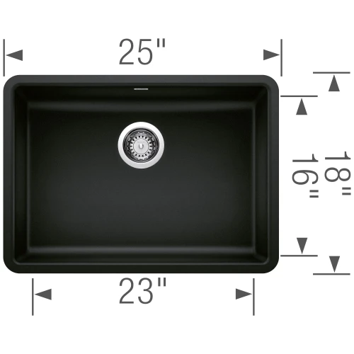 Blanco 442929 Precis ADA Single Bowl in Coal Black
