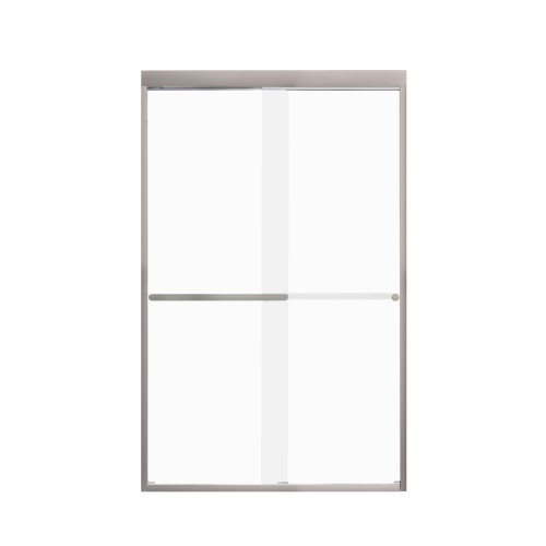 Transolid FBPT487608F-R-BN Frederick 45.75-47 in. W x 76 in. H Semi-Frameless Bypass Shower Door in Brushed Stainless with Frosted Glass