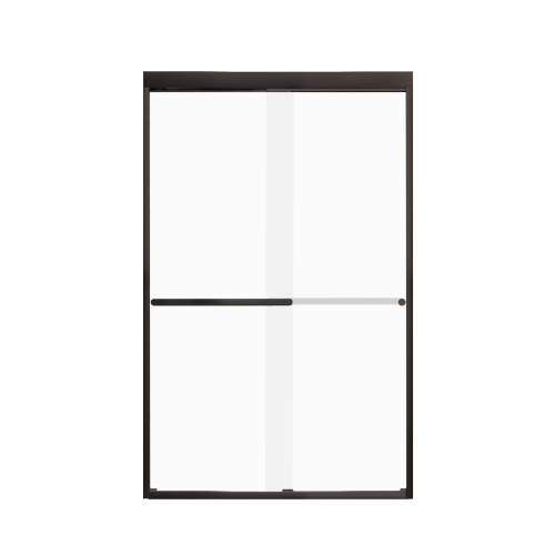 Transolid FBPT487608F-R-MB Frederick 45.75-47 in. W x 76 in. H Semi-Frameless Bypass Shower Door in Matte Black with Frosted Glass