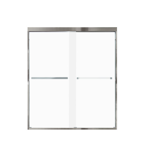 Transolid FBPT607008F-S-PC Frederick 57.75-59 in. W x 70 in. H Semi-Frameless Bypass Shower Door in Polished Chrome with Frosted Glass 
