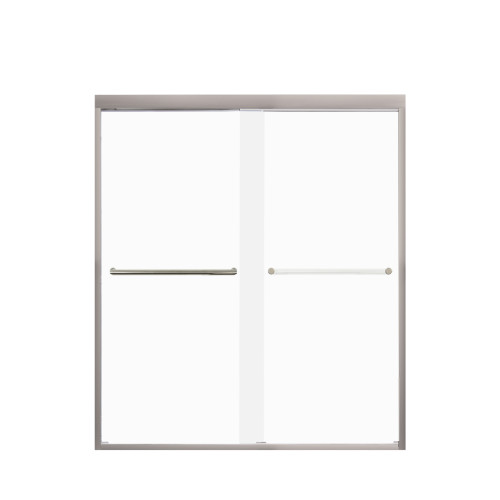 Transolid FBPT607008F-T-BN Frederick 57.75-59 in. W x 70 in. H Semi-Frameless Bypass Shower Door in Brushed Stainless with Frosted Glass
