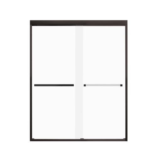 Transolid FBPT607608F-S-MB Frederick 57.75-59 in. W x 76 in. H Semi-Frameless Bypass Shower Door in Matte Black with Frosted Glass