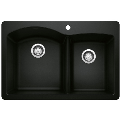 Blanco KA-442908 Diamond 1-3/4 Bowl Dual Mount Sink Kit in Coal Black