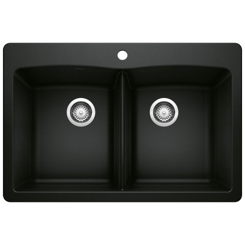 Blanco KA-442912 Diamond Equal Double Dual Mount Sink Kit in Coal Black