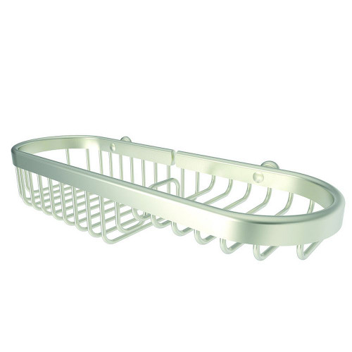 11in Round Shower Basket in Satin Nickel