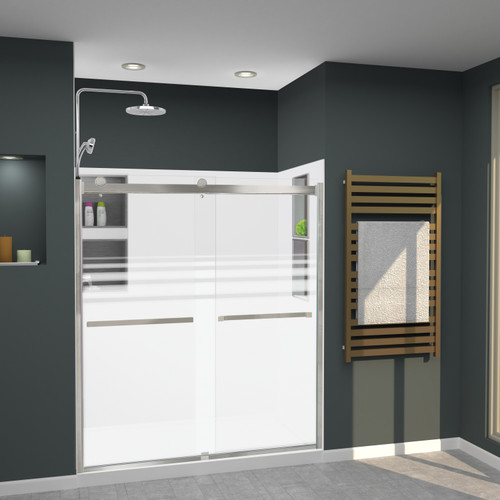 Transolid SWK603672-21V SaraMar 60-in x 36-in x 72-in Glue to Wall 3-Piece Shower Wall Trimmable Kit, White Velvet