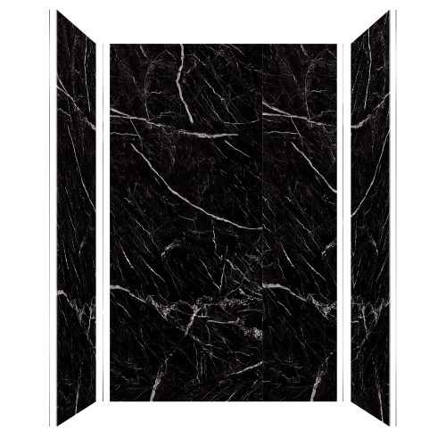 Transolid TWK603696-KI58G Titan 64-in x 39-in x 96-in Shower Wall Trimmable Kit, Black Caruso (Glossy)