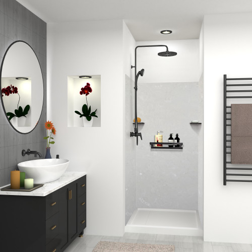 Transolid K-J20-SSC-MB Transolid K-J20-SSC-MB Jocelyn Grab Bar Shelf and Corner Shower Shelf Kit; Matte Black
