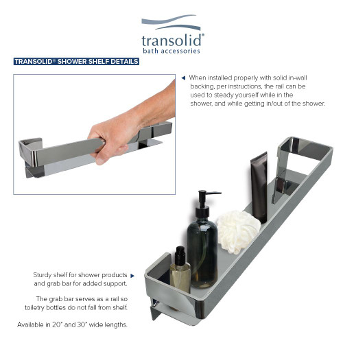 Transolid Jocelyn Grab Bar Shelf