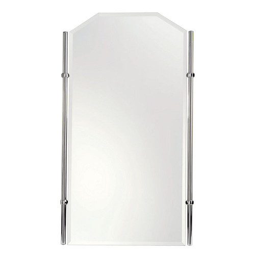 26in x 36in Rectangular Framed Mirror in Satin Nickel