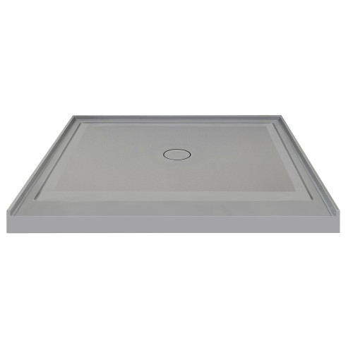 Transolid FSL3636C-87 36-in x 36-in Cast Solid Surface Low Profile Shower Base with Concealed Center Drain, Concrete 