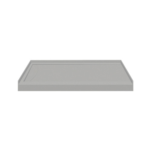 Transolid FSL4834L-87 48-in x 34-in Cast Solid Surface Low Profile Shower Base with Linear Concealed Left Hand Drain, Concrete 