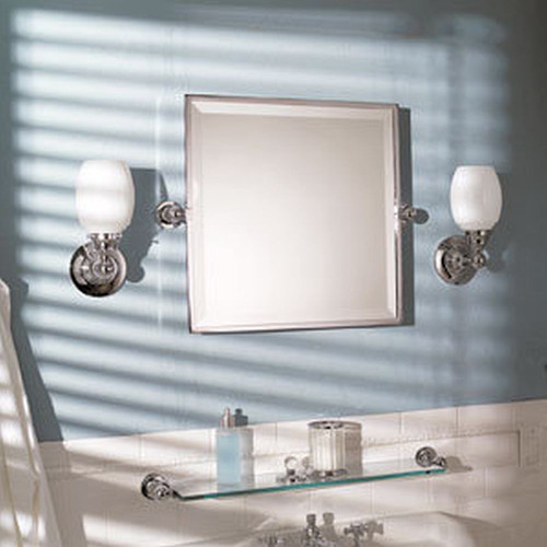 Framed 20in x 20in Pivoting Mirror in Satin Nickel