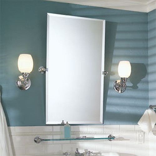 Satin Nickel Frameless Mirror in Satin Nickel