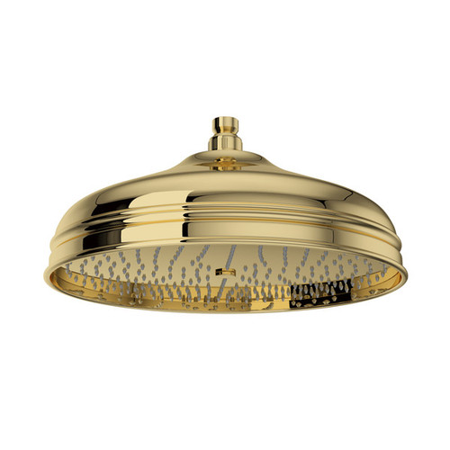 Rohl 1047/8ULB 12-in Rain Showerhead, Unlacquered Brass